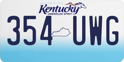 KY license plate 354UWG