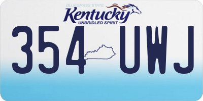 KY license plate 354UWJ