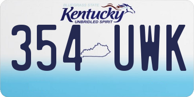KY license plate 354UWK