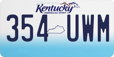 KY license plate 354UWM