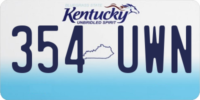 KY license plate 354UWN
