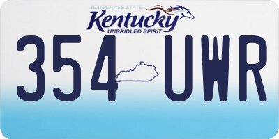 KY license plate 354UWR