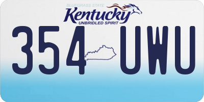 KY license plate 354UWU