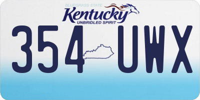 KY license plate 354UWX