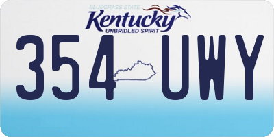 KY license plate 354UWY