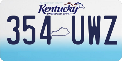 KY license plate 354UWZ