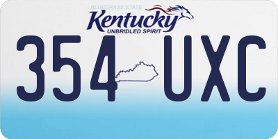 KY license plate 354UXC