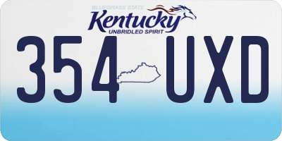 KY license plate 354UXD