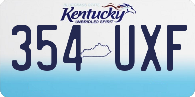 KY license plate 354UXF