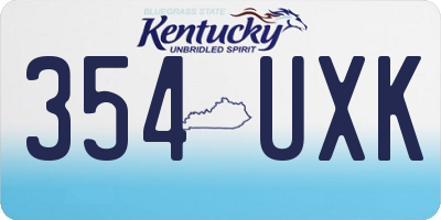 KY license plate 354UXK
