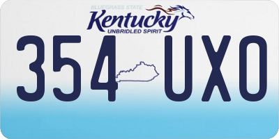 KY license plate 354UXO