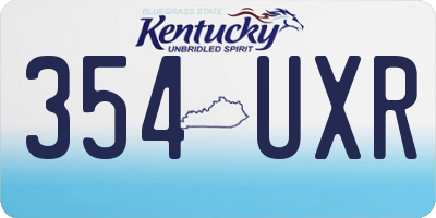 KY license plate 354UXR