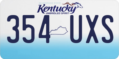 KY license plate 354UXS