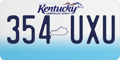 KY license plate 354UXU