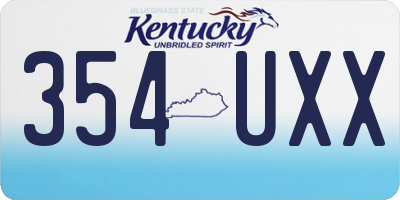 KY license plate 354UXX
