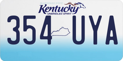 KY license plate 354UYA