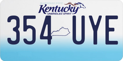 KY license plate 354UYE