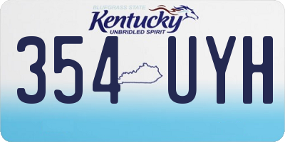 KY license plate 354UYH