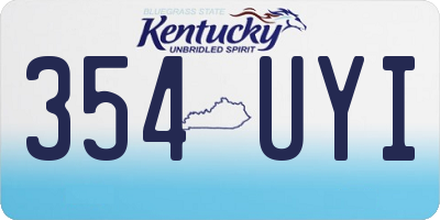 KY license plate 354UYI
