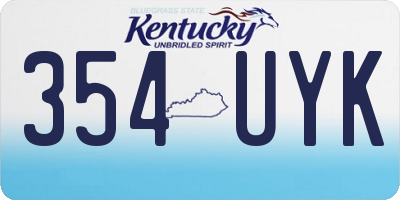 KY license plate 354UYK