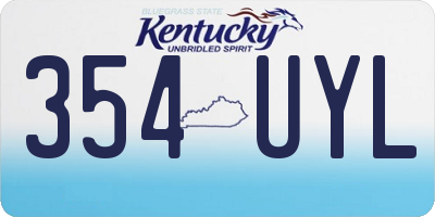 KY license plate 354UYL