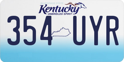 KY license plate 354UYR