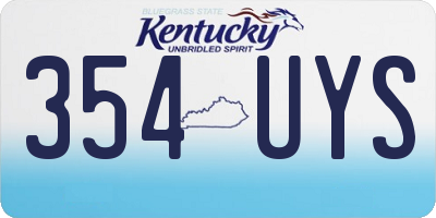 KY license plate 354UYS