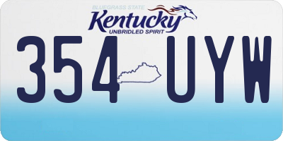 KY license plate 354UYW