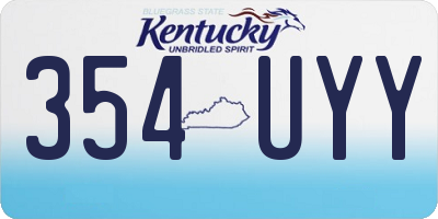 KY license plate 354UYY