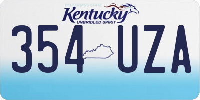 KY license plate 354UZA