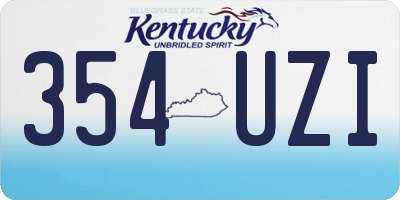 KY license plate 354UZI