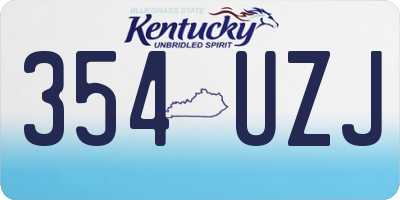 KY license plate 354UZJ
