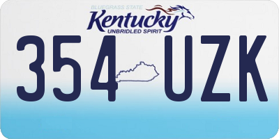 KY license plate 354UZK