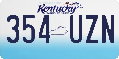 KY license plate 354UZN