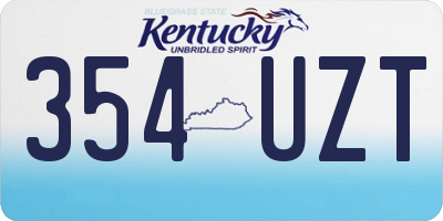 KY license plate 354UZT