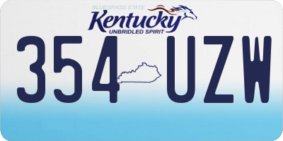 KY license plate 354UZW