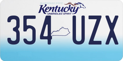 KY license plate 354UZX