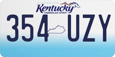 KY license plate 354UZY