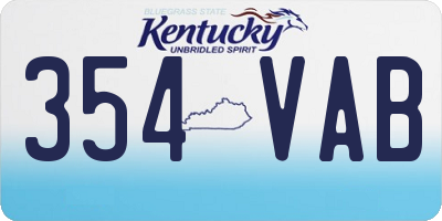 KY license plate 354VAB