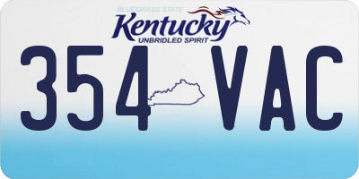 KY license plate 354VAC