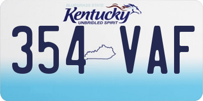 KY license plate 354VAF