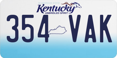 KY license plate 354VAK