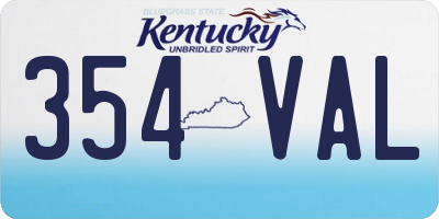 KY license plate 354VAL