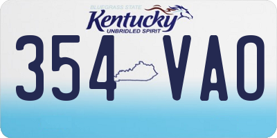 KY license plate 354VAO