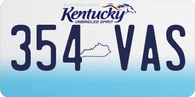KY license plate 354VAS