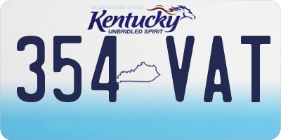 KY license plate 354VAT