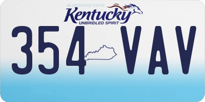 KY license plate 354VAV