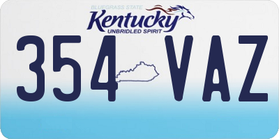 KY license plate 354VAZ