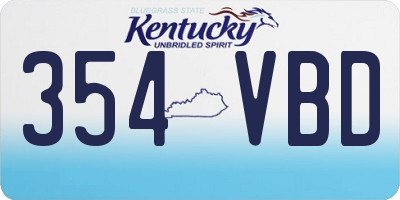 KY license plate 354VBD
