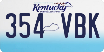 KY license plate 354VBK